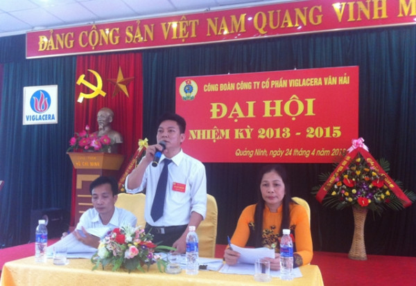 Công ty CP Viglacera Vân Hải tổ chức Đại hội Công đoàn nhiệm kỳ 2013 – 2015.